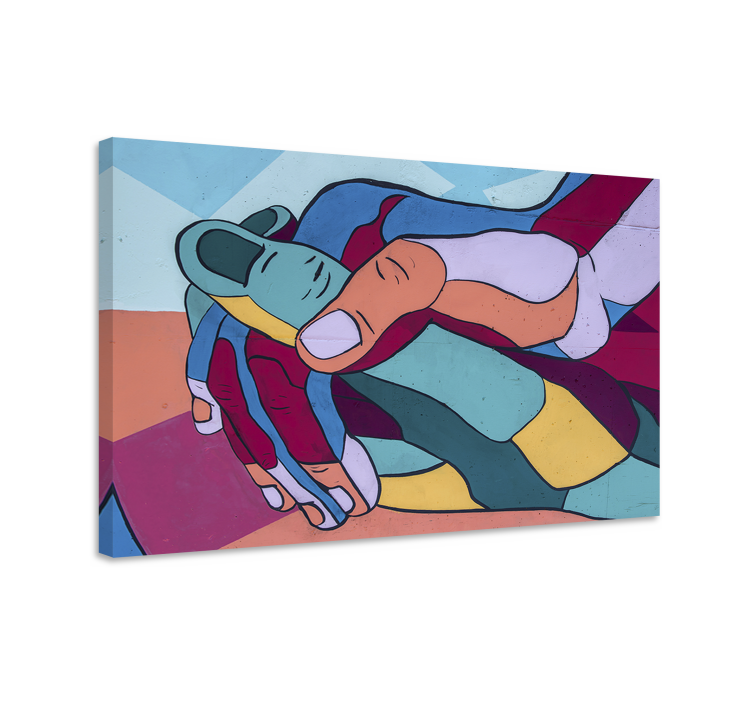 Kanvas människor och karaktärer sammanflätade händer - Tenstickers