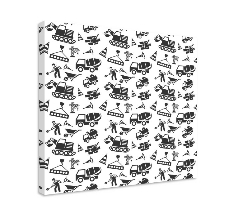 Kanvas andra texter byggarbetsplatsikoner - Tenstickers