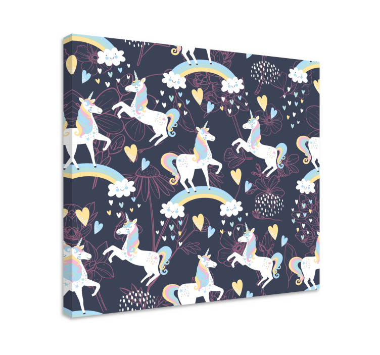 Kanvas enhörningar som leker - Tenstickers