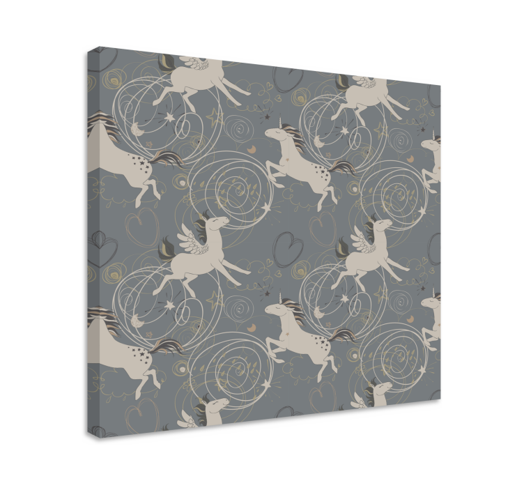 Kanvas enhörningar magiska bevingade varelser - Tenstickers