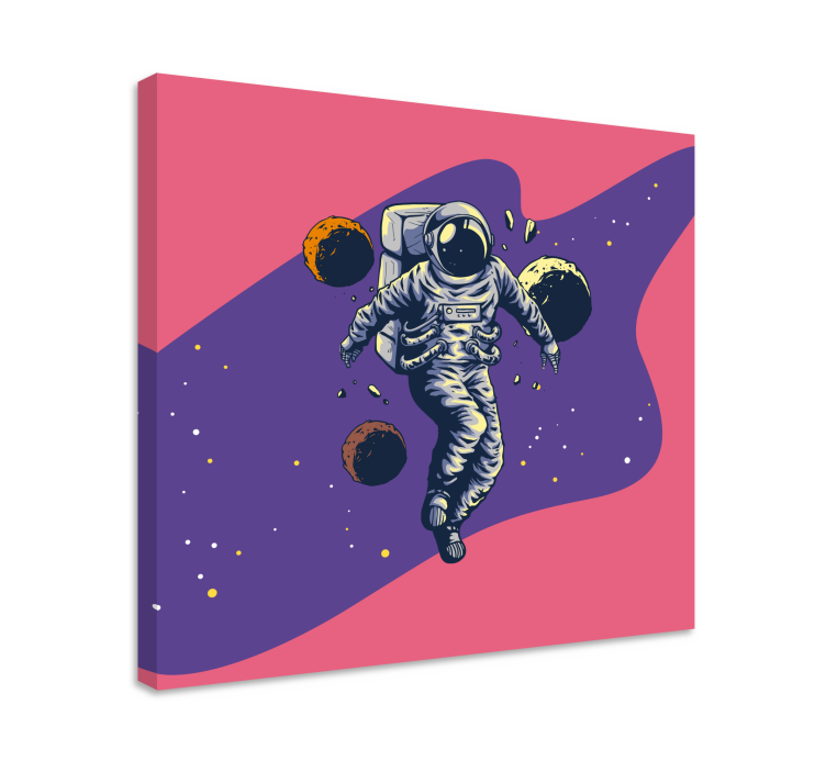 Videospel canvas tavla kosmonaut i kosmos - Tenstickers