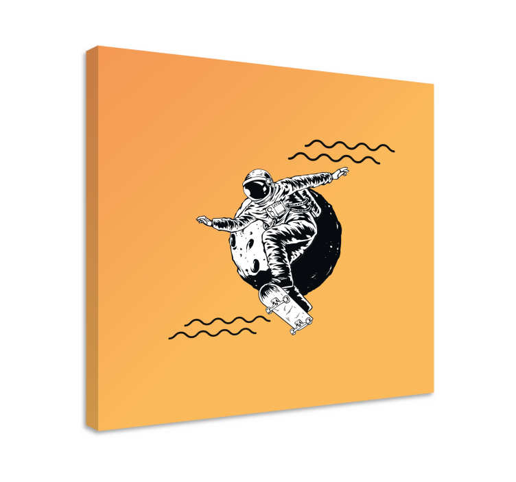 Videospel canvas tavla cosmonaut skateboarding - Tenstickers