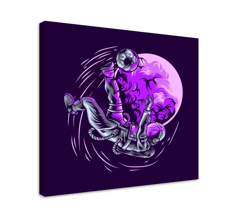 Astronaut spelar fotboll sovrumstavlor - Tenstickers