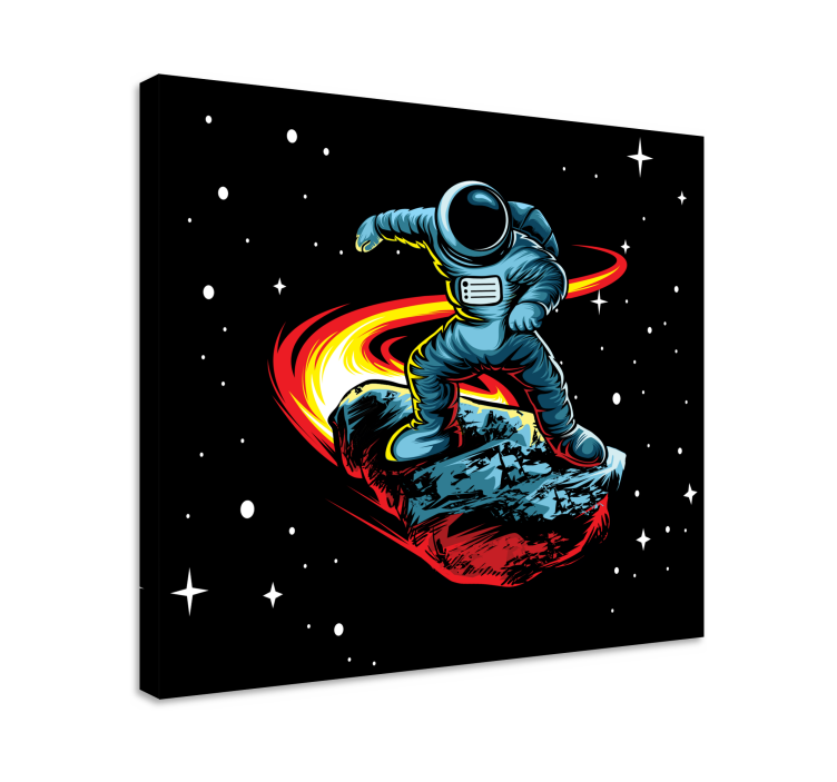 Videospel canvas tavla astronaut surfande asteroid - Tenstickers