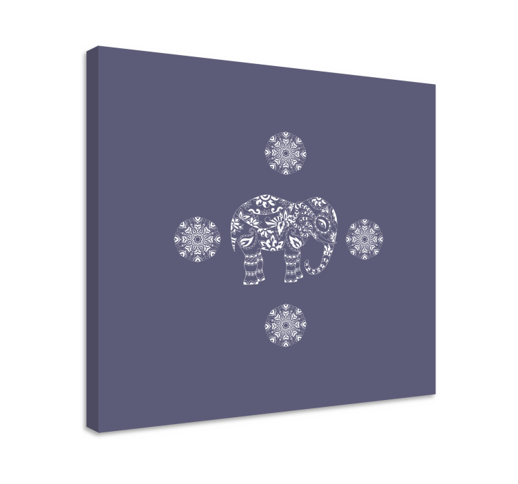 Kanvas elefant dekorativt elefantmotiv - Tenstickers