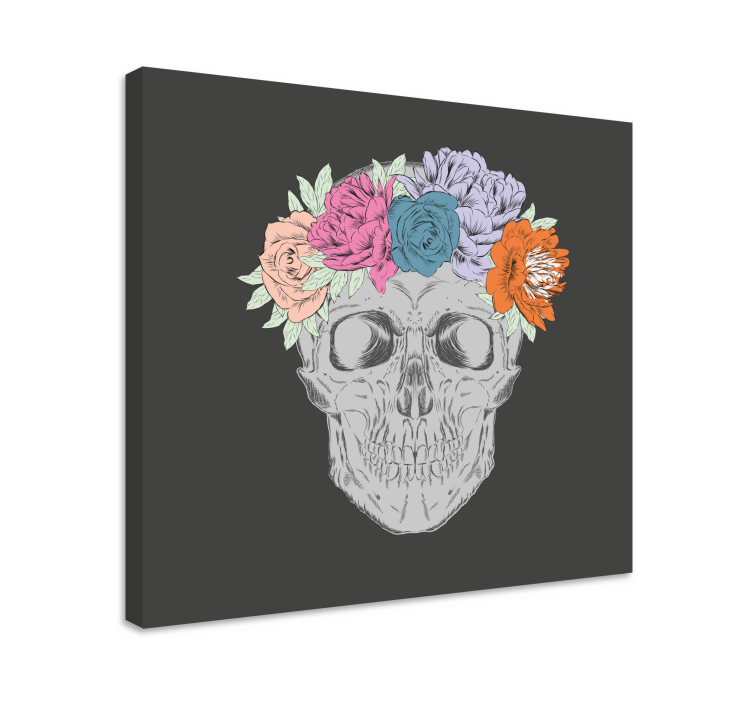 Kanvas blommor och växter skullblommor arrangemang - Tenstickers