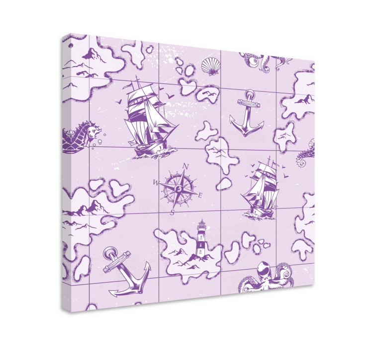 Kanvas sjöfart vintage nautisk kompass - Tenstickers