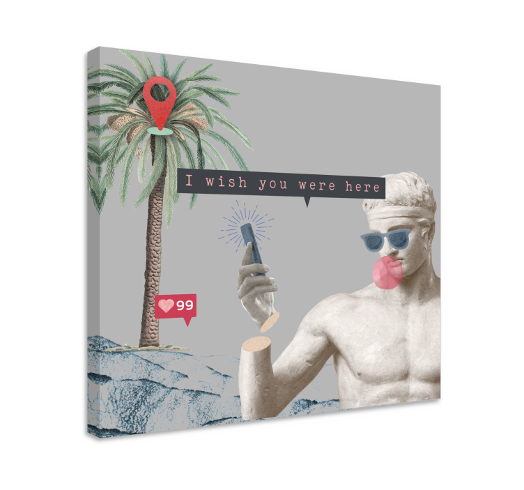 Du önskar att du var här Kanvas citat - Tenstickers