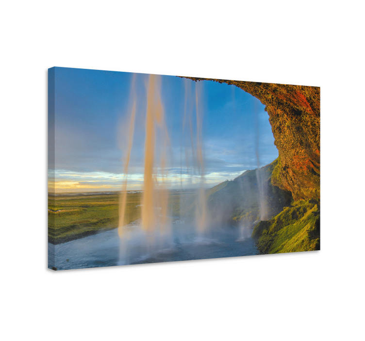 Seljalandsfoss vattenfall Kanvas landskap - Tenstickers