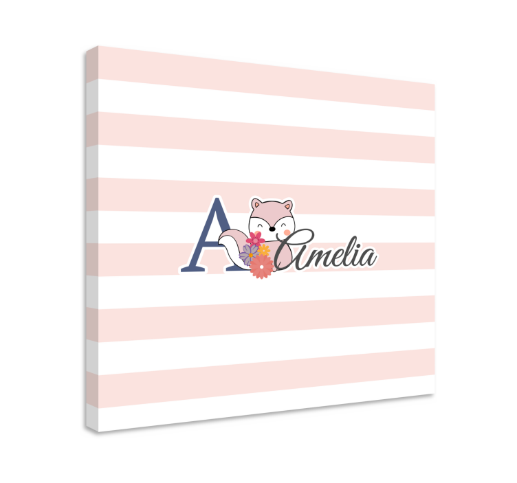 Kanvas barnrum söt räv personalisering - Tenstickers