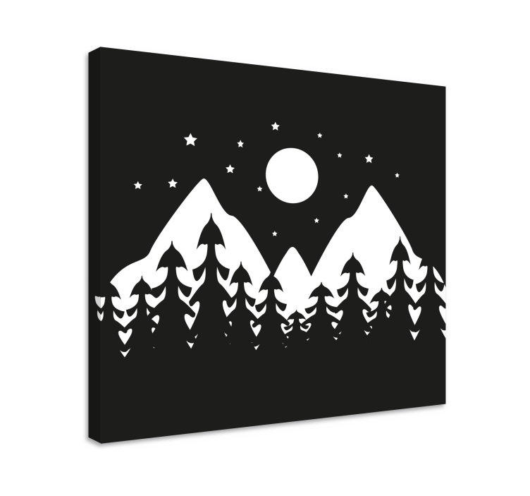 Kanvas landskap bergskogsscen - Tenstickers
