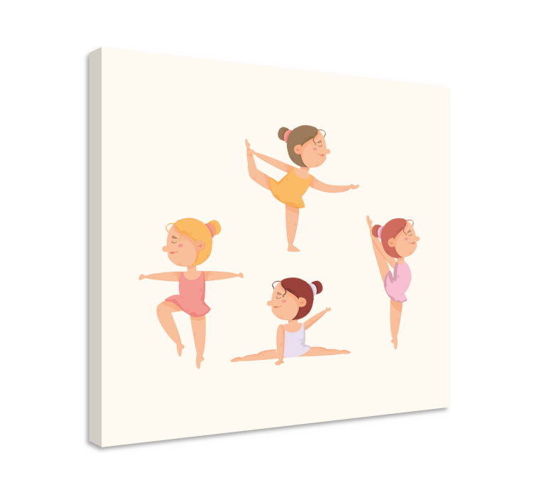 Kanvas barn dansande ballerinaer - Tenstickers