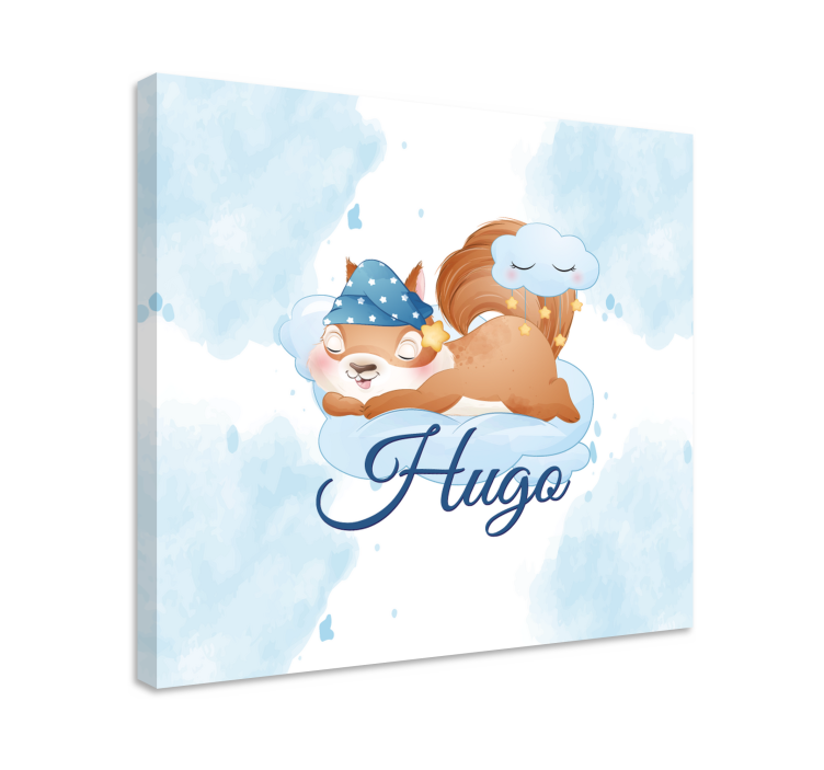 Söt ekorre för pojke med namn canvas - Tenstickers