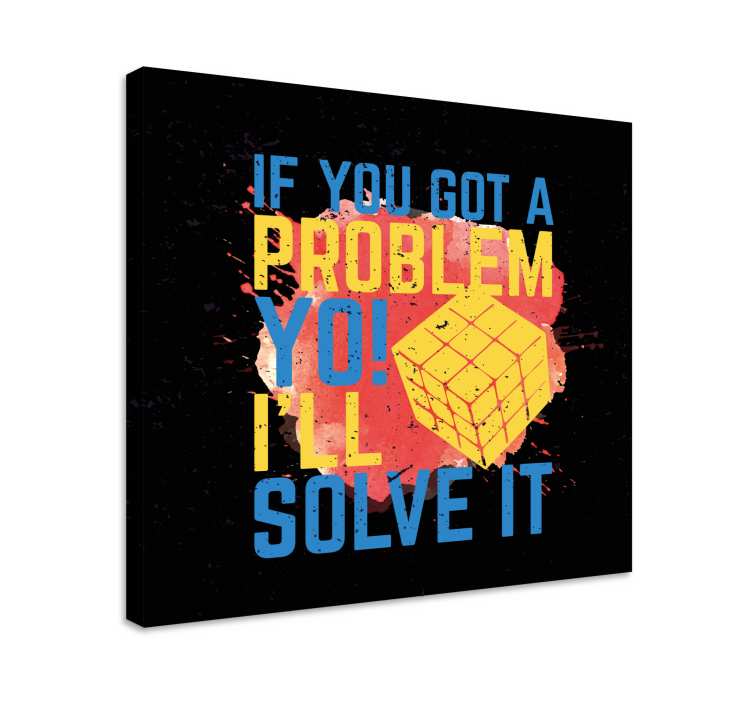 Rubik kub splash färger retro canvas - Tenstickers
