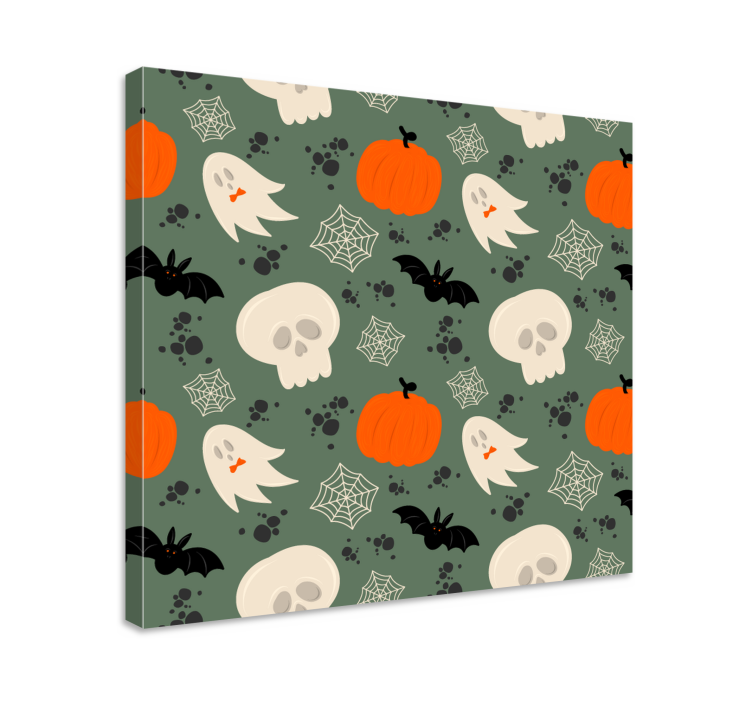 Kanvas dinosaurie med halloween-tema - Tenstickers