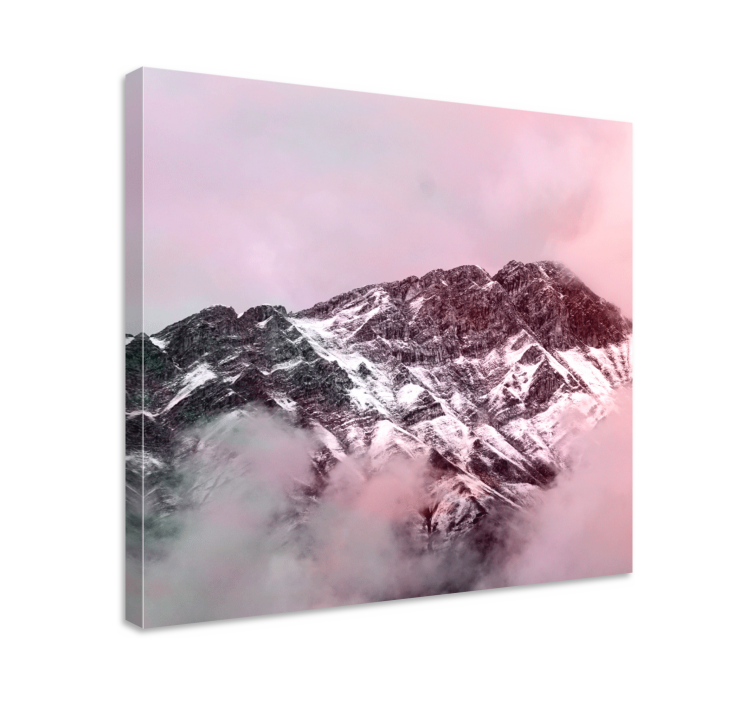 Snötäckta berg Kanvas landskap - Tenstickers