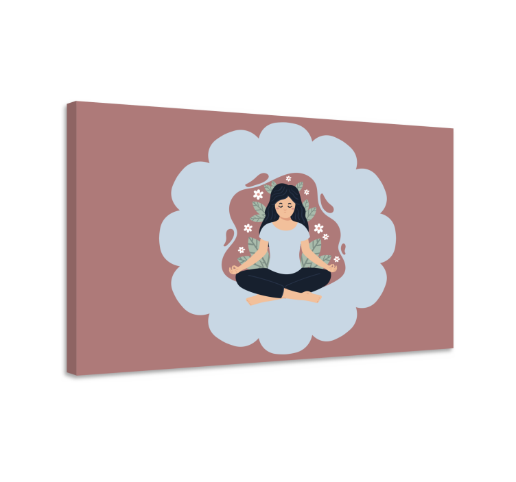 Kanvas mandala meditativ blommig aura - Tenstickers