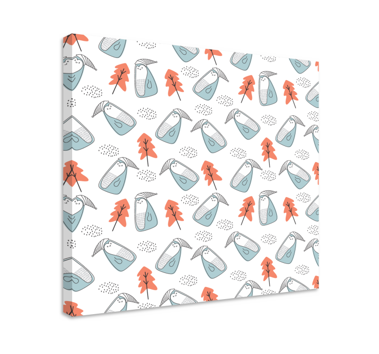 Kanvas andra blommor och växter söt djurmönster - Tenstickers