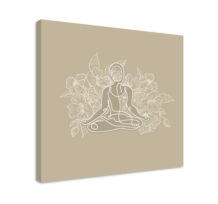 Meditationskvinna yoga matta konsttryck - Tenstickers