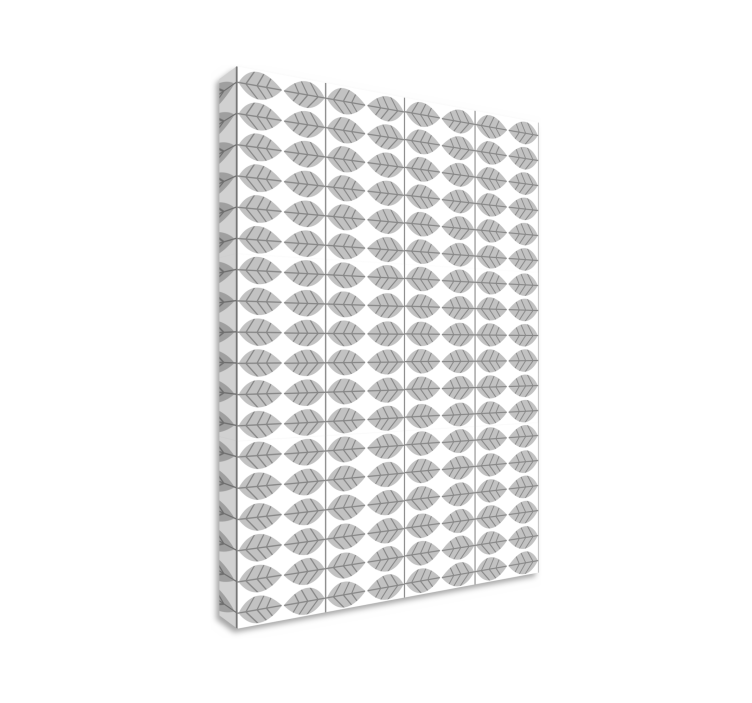 Kanvas blommor och växter med stiliserat bladmönster - Tenstickers