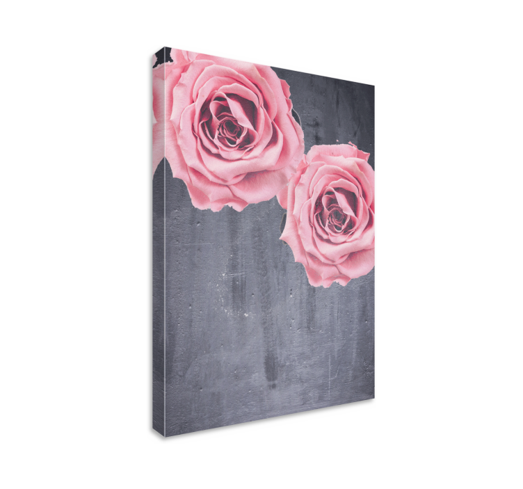 Elegant feminin rosa ros design blomma canvas - Tenstickers