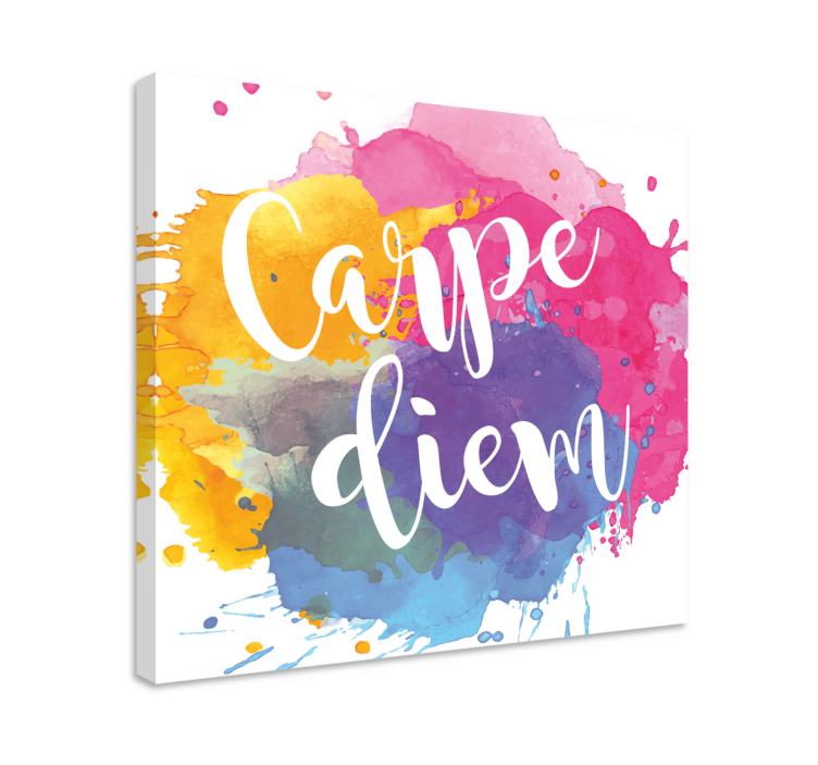 Färgglad carpe diem stänk motiverandecanvas tavla - Tenstickers
