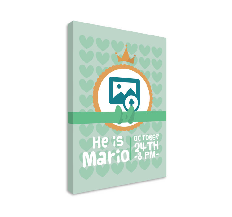 Grön födelse personlig canvas - Tenstickers