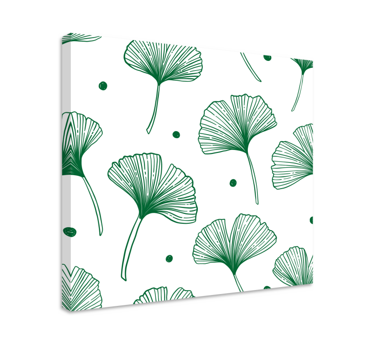 Stora ginkgo gröna blad modern canvas - Tenstickers