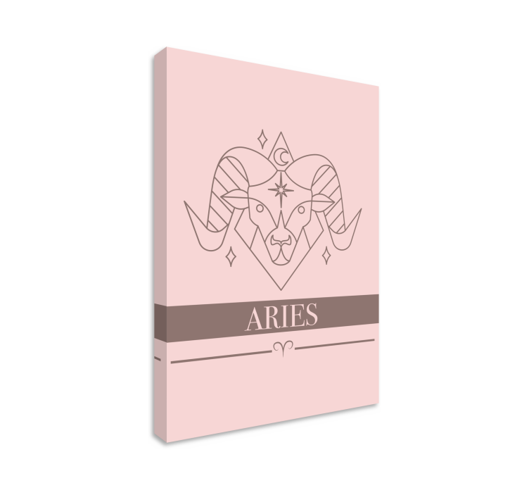 Aries rosa kort stjärntecken sovrum väggutskrifter - Tenstickers