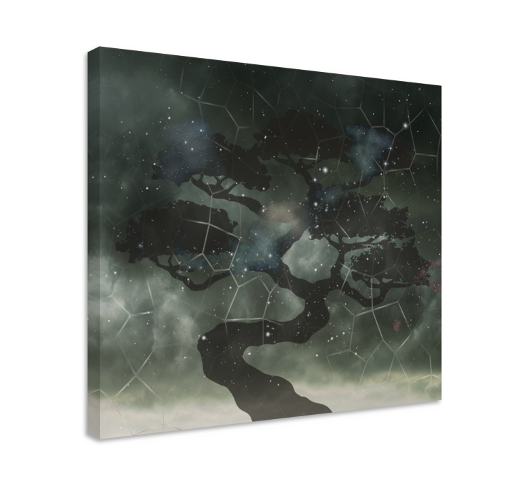 Natthimlen i orientalisk stil landskap canvas - Tenstickers