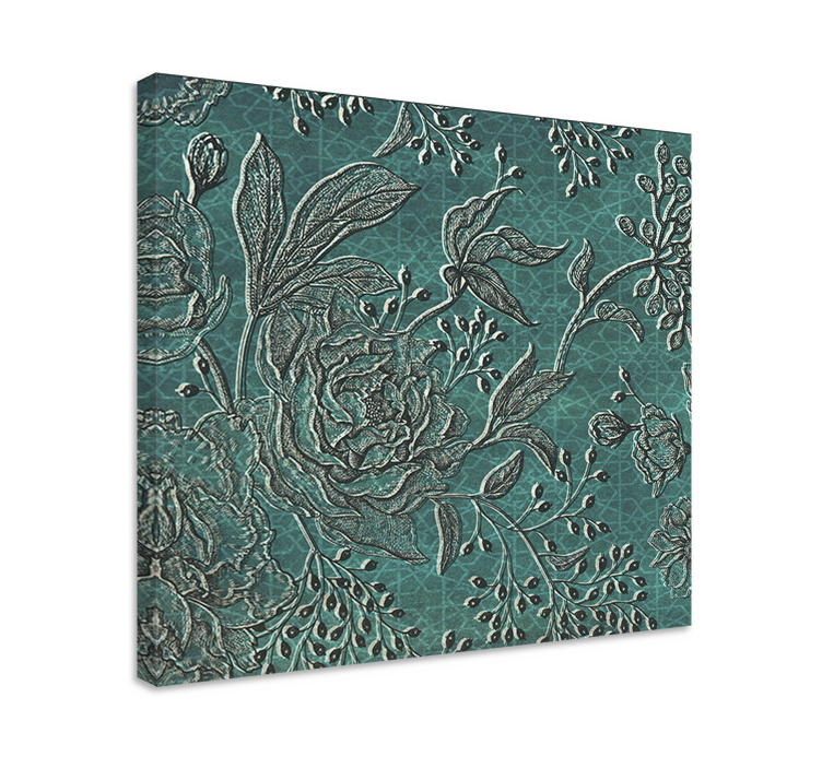 Kanvas blommor och växter elegant botanisk komposition - Tenstickers