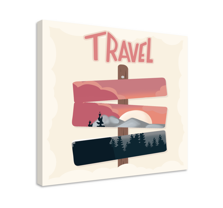 Kanvas städer och länder reseskylt - Tenstickers