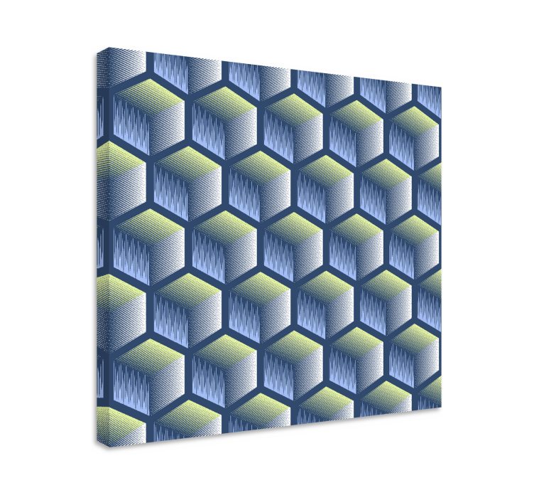Kanvas geometrisk hexagonalt kubmönster - Tenstickers