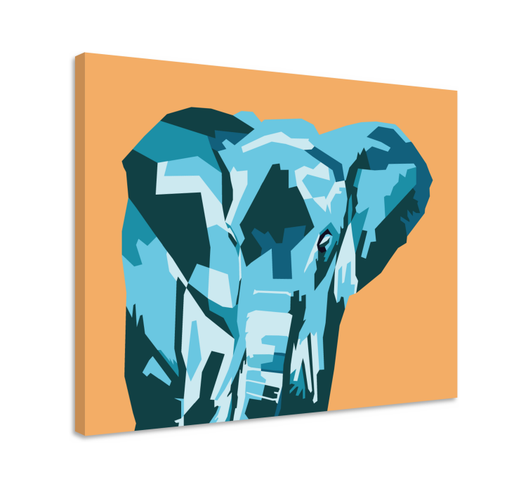 Geometriska-djur söt elefant canvas - Tenstickers