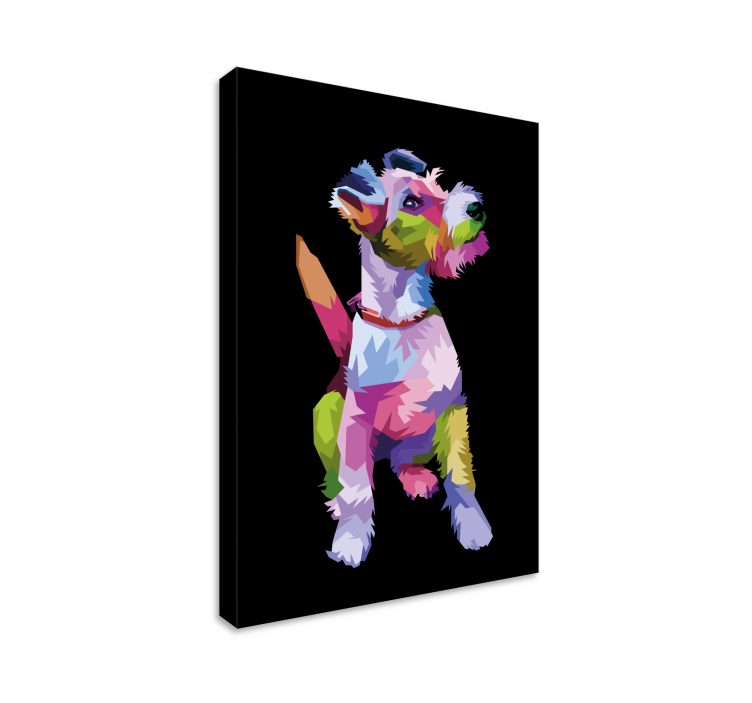 Geometriska-djur fox terrier hund canvastavlor - Tenstickers