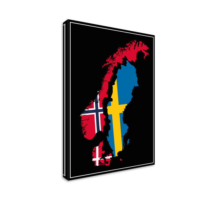 Karta över skandinavien nordiska canvastavlor - Tenstickers