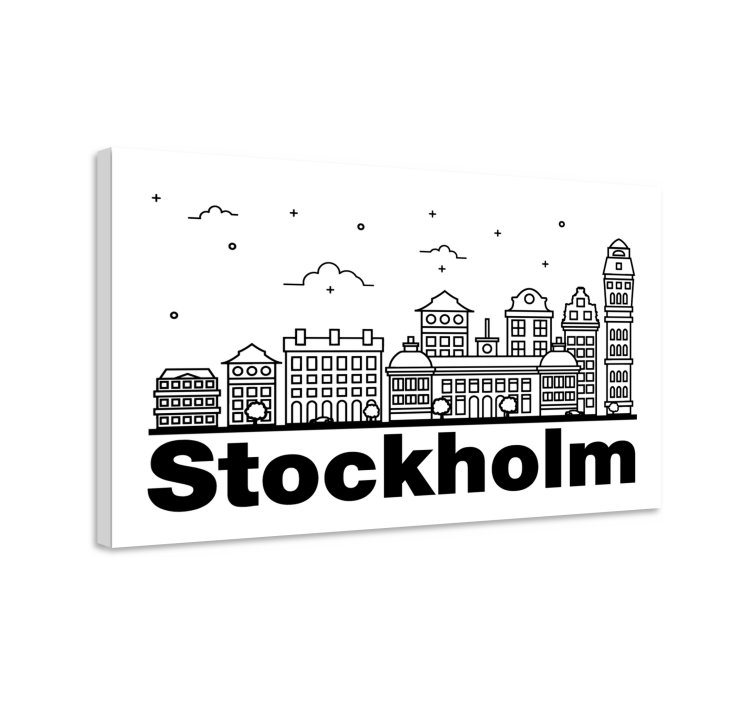 Skyline stockholm city canvastavlor - Tenstickers