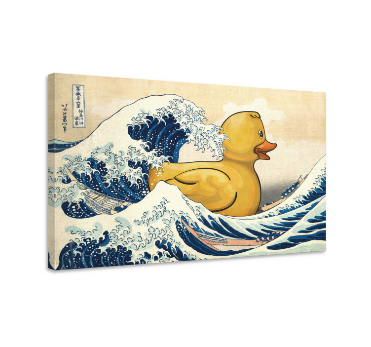 Kanagawa gummianka tryck på canvas - Tenstickers