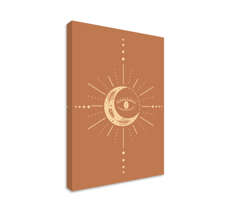 Himmelsk halvmånedesign Abstrakt kanvas - Tenstickers