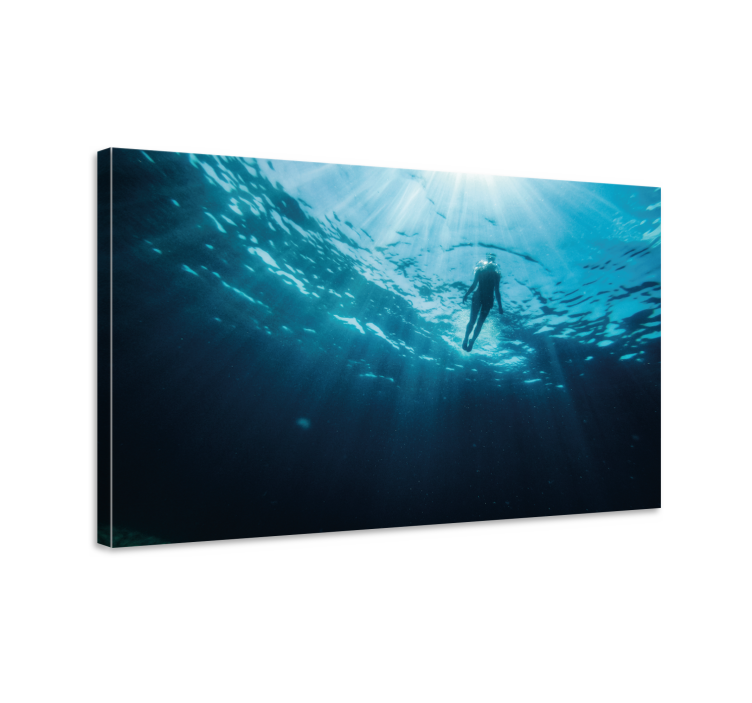 Scuba diver undervatten canvas konst - Tenstickers