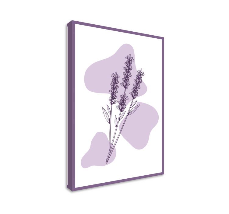 Ritning lavendel växt Kanvas blommor - Tenstickers