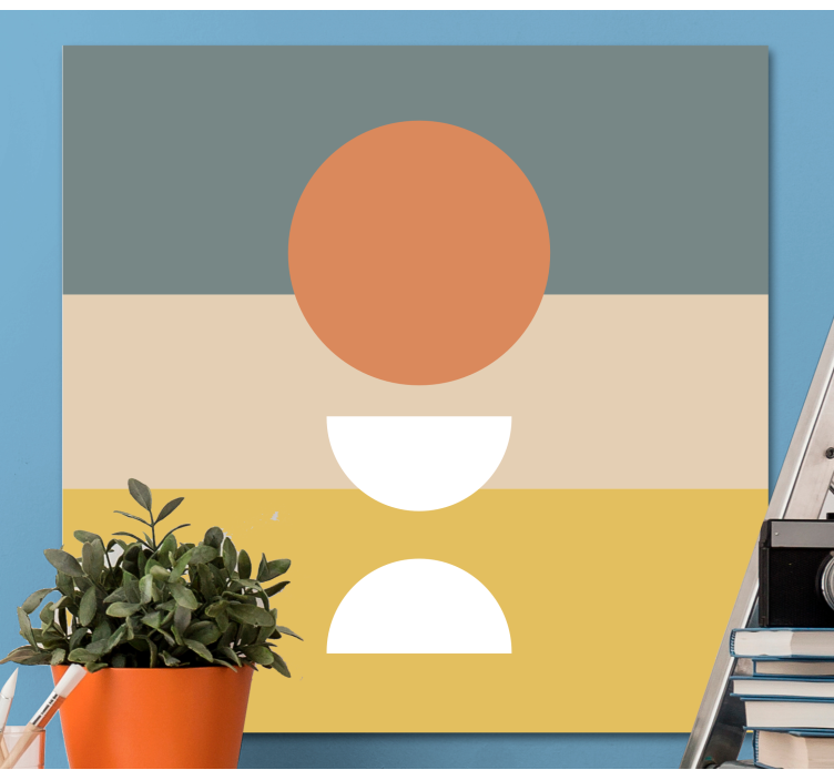 3 randig med geometriskcanvas tavla för cirkelflagga - Tenstickers