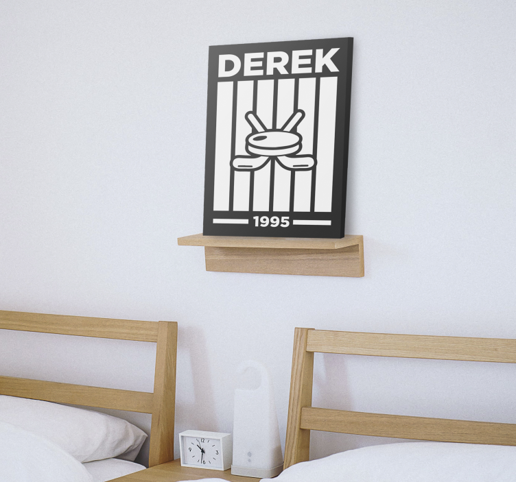 Personlig hockeydesign Kanvas Tonåring - Tenstickers