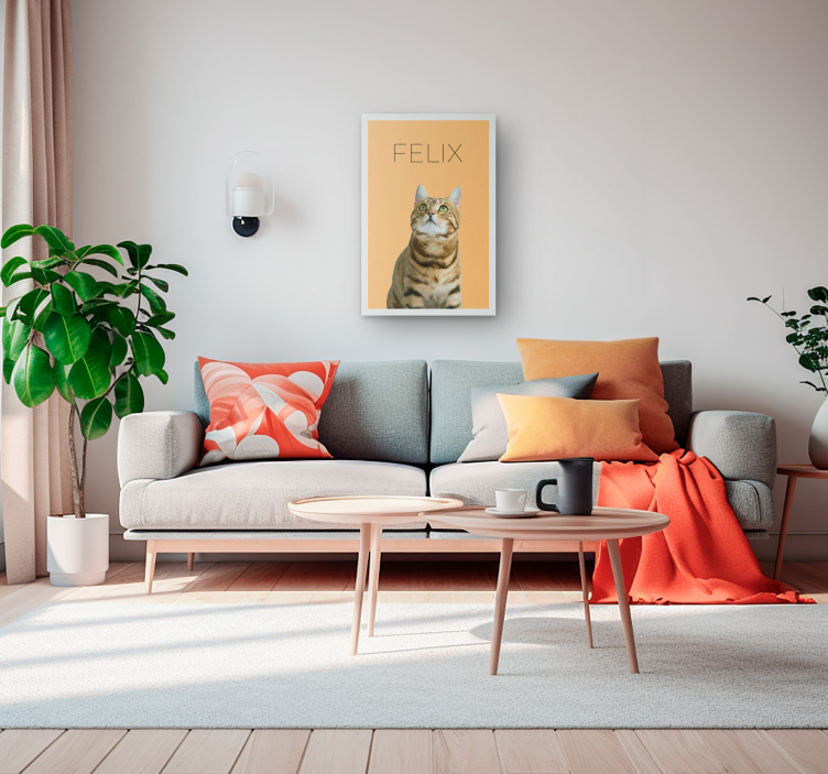 Minimalistisk vattenfärgläggerdjursporträtt canvas - Tenstickers