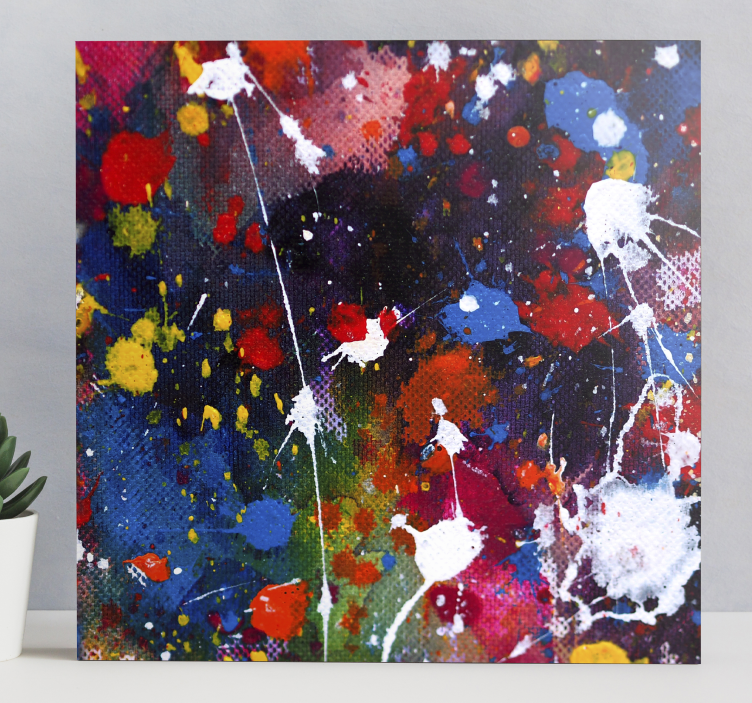 Abstrakt kanvas färgglada splashmönster - Tenstickers