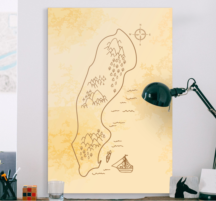 Antika karta sverige stad canvastavlor - Tenstickers