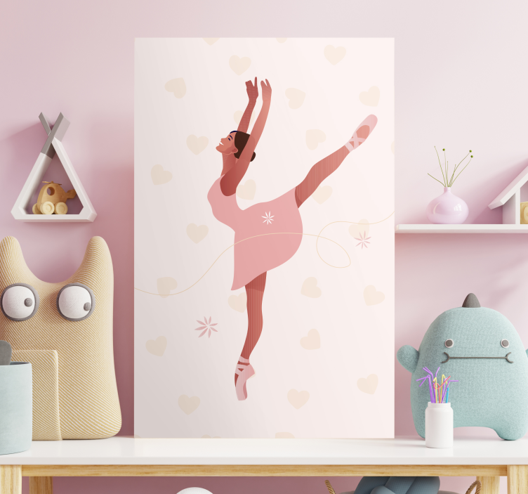 Ballerina med blommor väggduk - Tenstickers