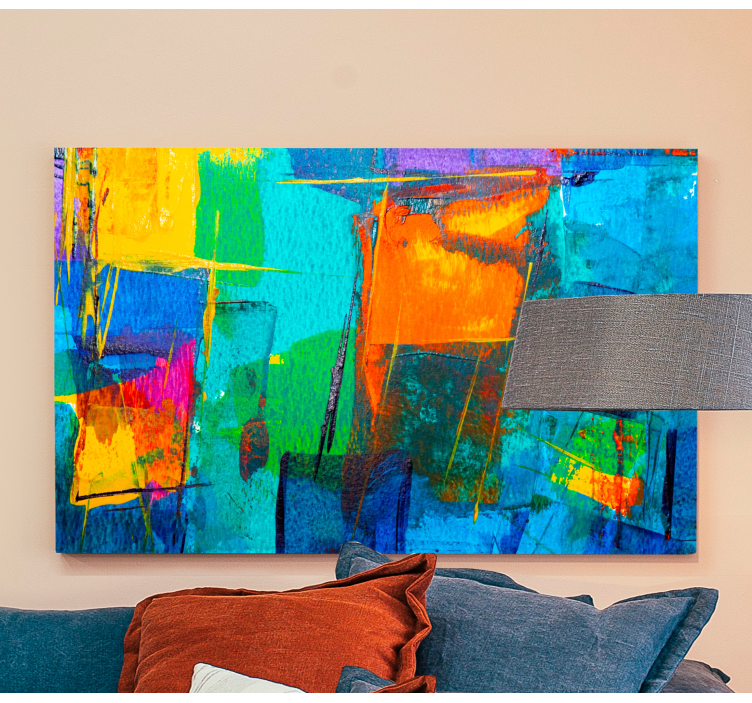 Barn målar splash canvas konsttryck - Tenstickers