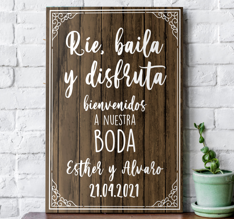 Bienvenidos en nuestra boda väggkonstduk - Tenstickers