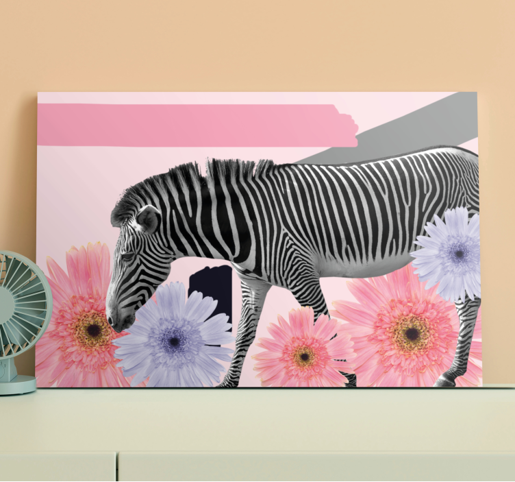 Collage stil zebra målning moderncanvas tavla - Tenstickers